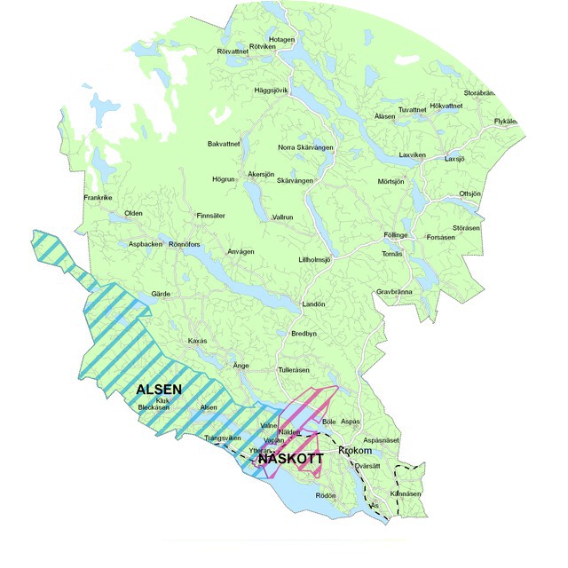 Karta över Alsen och Näskott