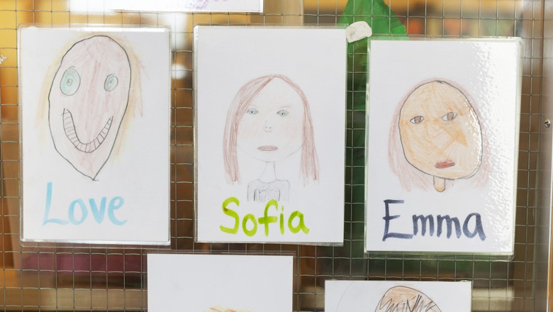 Porträttbilder målade av barn